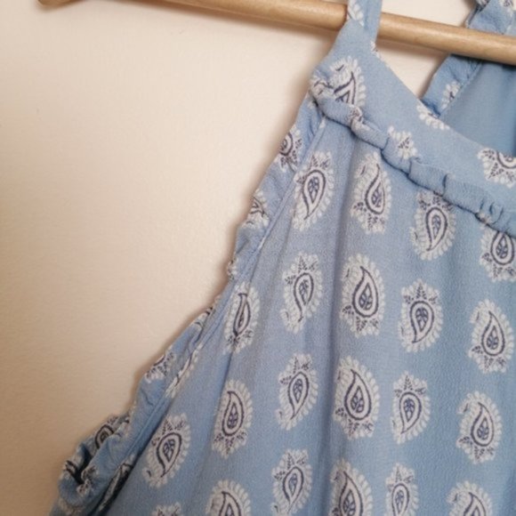 The Prairie Blue and White Strapless Maxi Dress - Picture 9 of 14